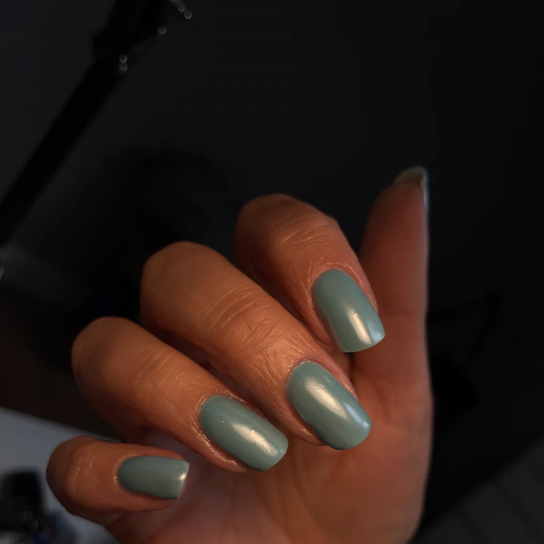 Sage green chrome almond set by Jenny